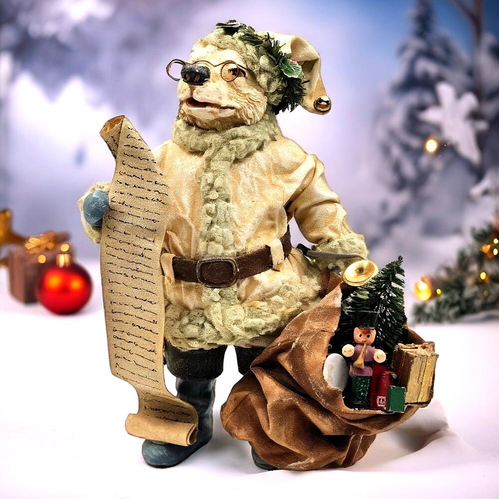 Clothtique Lord Nicholas 1988 Polar Bear Santa Figurine Folkcraft Retired